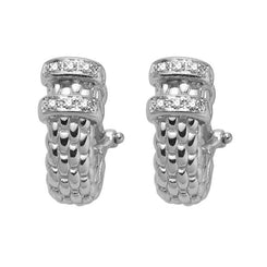 Fope Solo 18ct White Gold 0.11ct Diamond Stud Earrings. OR155 BBR.