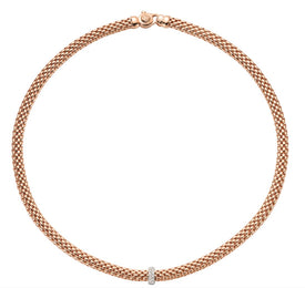 Fope Vendome 18ct Rose Gold 0.10ct Diamond Necklace, 560C BBR.