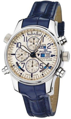 Fortis Watch Chronograph Alarm GMT Polished 703.20.92 LC