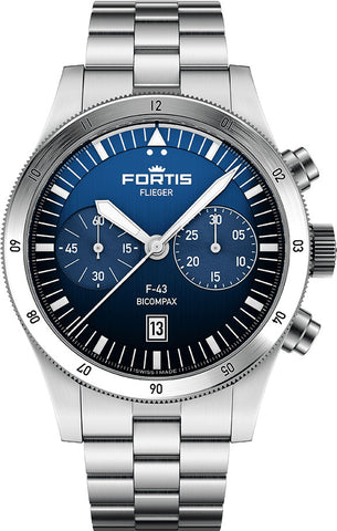 Fortis Watch Flieger F-43 Bicompax Liberty Blue F4240012