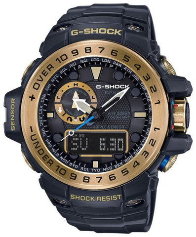 G-Shock Watch Master of G Black and Gold Mens GWN-1000GB-1AER