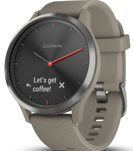 Garmin Watch Vivomove HR Black with Sandstone Silicone Band 010-01850-03