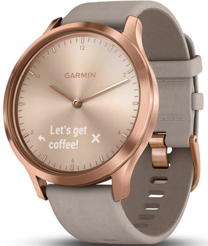 Garmin Watch Vivomove HR Rose Gold with Grey Suede Band 010-01850-09