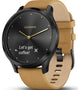 Garmin Watch Vivomove HR Onyx Black with Tan Suede Band 010-01850-00