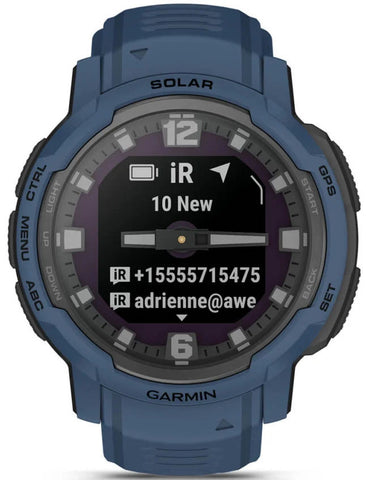 Garmin Instinct Crossover Solar Tidal Blue Watch