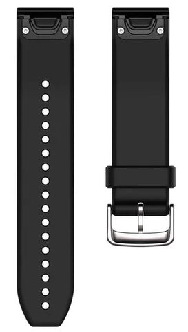 Garmin Strap QuickFit 22 Black Silver Silicone