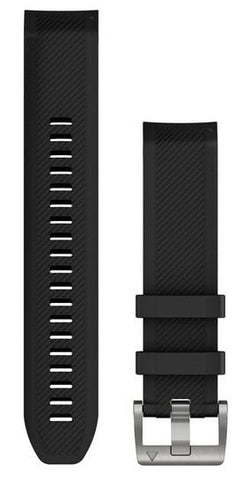 Garmin Watch Bands QuickFit 22 Black Silicone Silver 010-12738-05