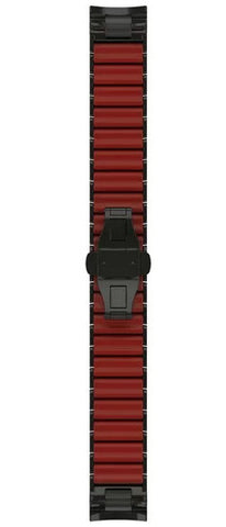 Garmin Watch Band QuickFit 22 Hybrid Titanium Silicone Bracelet Carbon Grey DLC