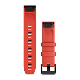 Garmin Watch Band QuickFit 22 Laser Red With Black Stainless Steel Hardware