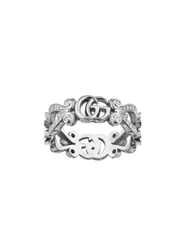 Gucci Flora 18ct White Gold Diamond Pave Ring D