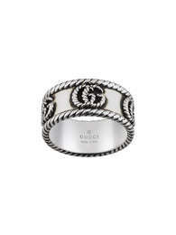 Gucci GG Marmont Aged Sterling Silver 9mm Ring D