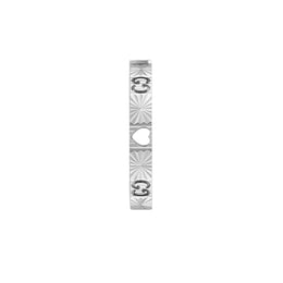 Gucci Icon 18ct White Gold Diamond Heart Band Ring D