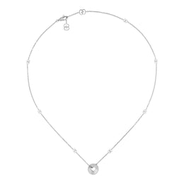 Gucci Icon 18ct White Gold Open Heart Chain Necklace YBB729373002