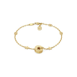 Gucci Icon 18ct Yellow Gold Open Heart Chain Bracelet YBA729370001
