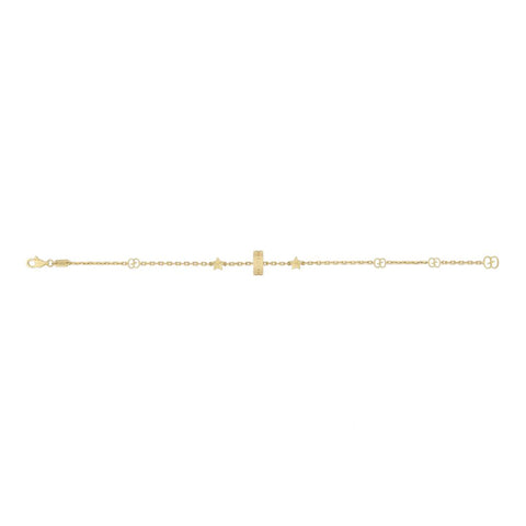 Gucci Icon 18ct Yellow Gold Open Heart Chain Bracelet