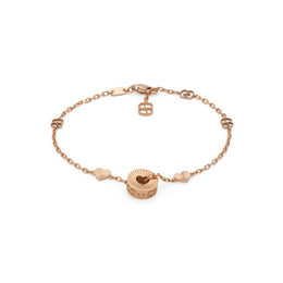 Gucci Icon 18ct Rose Gold Open Heart Chain Bracelet YBA729383001