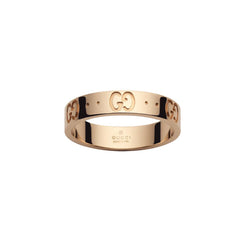 Gucci Icon 18ct Rose Gold Thin Band Ring YBC152045001