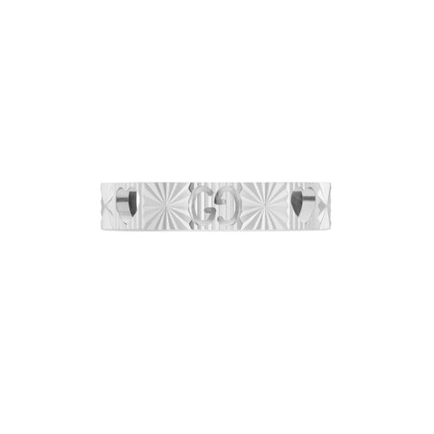 Gucci Icon 18ct White Gold Heart Band Ring D