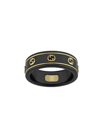Gucci Icon 18ct Yellow Gold Interlocking G Band Ring D