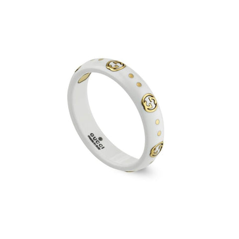 Gucci Icon 18ct Yellow Gold Interlocking G Band Ring YBC679262002