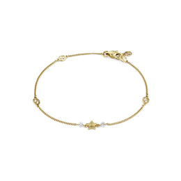 Gucci Interlocking G 18ct Yellow Gold Diamond Star Bracelet YBA679117001