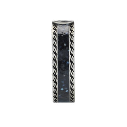 Gucci Interlocking Sterling Silver Black Enamel Band Ring D