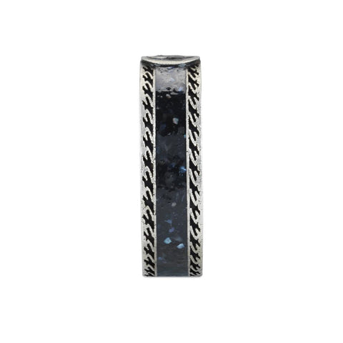 Gucci Interlocking Sterling Silver Black Enamel Band Ring D