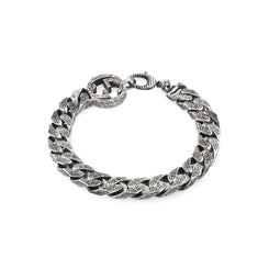 Gucci Interlocking G Sterling Silver Engraved Chain Bracelet YBA454285001