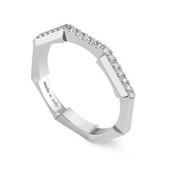 Gucci Link to Love 18ct White Gold Diamond 3mm Ring YBC662140001