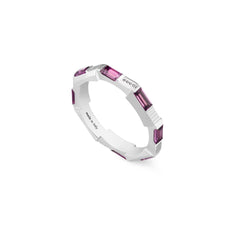 Gucci Link to Love 18ct White Gold Rubelite 2mm Ring YBC662256001