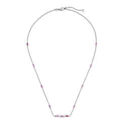 Gucci Link to Love 18ct White Gold Rubellite Baguette Necklace YBB702394001