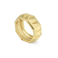 Gucci Link to Love 18ct Yellow Gold Studded 9mm Ring YBC702379001