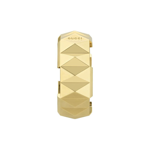 Gucci Link to Love 18ct Yellow Gold Studded 9mm Ring D