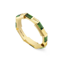 Gucci Link to Love 18ct Yellow Gold Tourmaline 2mm Ring YBC662256002