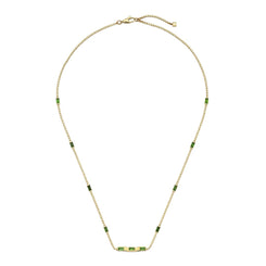 Gucci Link to Love 18ct Yellow Gold Tourmaline Baguette Necklace YBB702394002