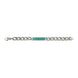 Gucci Logo Sterling Silver Turquoise Enamel Chain Bracelet D
