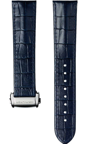 Hamilton Strap Jazzmaster Aligator Leather Blue H600.324.119