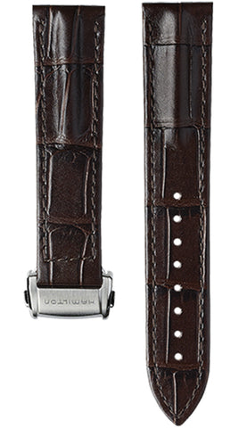 Hamilton Strap Jazzmaster Aligator Leather Brown H600.324.117