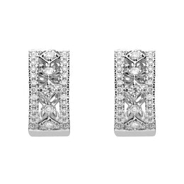 18ct White Gold 0.55ct Diamond House Style Hoop Earrings E2288