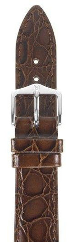 Hirsch Strap Crocograin Brown Medium 18mm 