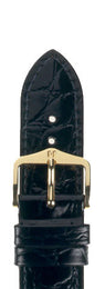 Hirsch Strap Crocograin Black Medium 14mm 
