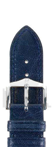 Hirsch Strap Camelgrain Blue Large 18mm 