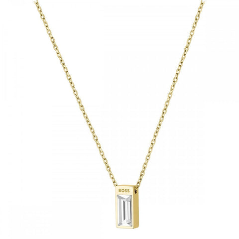 Hugo Boss Clia Light Yellow Gold IP Crystal Ladies Necklace 1580409