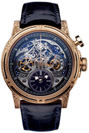 Louis Moinet Watch Memoris Red Eclipse Rose Gold Hand Engraved LM-54.51.21