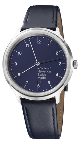 Mondaine Watch Helvetica No1 Blue Marine MH1.R2240.LD