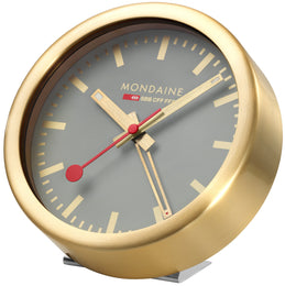 Mondaine Clock Alarm Good Gray