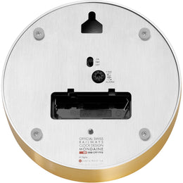 Mondaine Clock Wall & Table Alarm Blue Brushed Gold