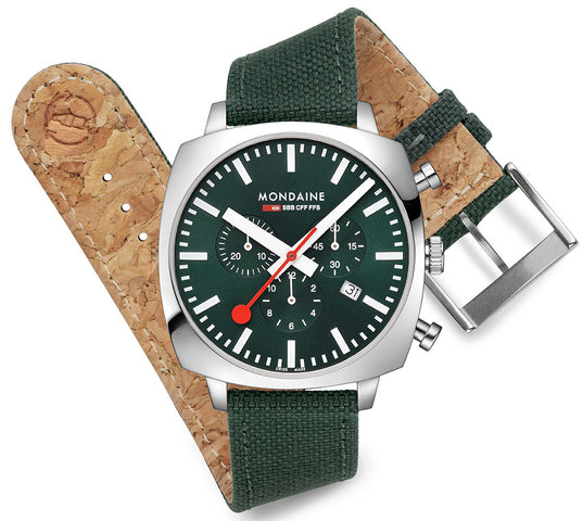 Mondaine Official Swiss Railways Cushion Set Watch