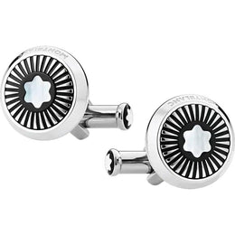 Montblanc Cufflinks Round Star MOP Rays 123809