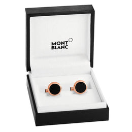 Montblanc Cufflinks Meisterstuck Rose Gold PVD Onyx
